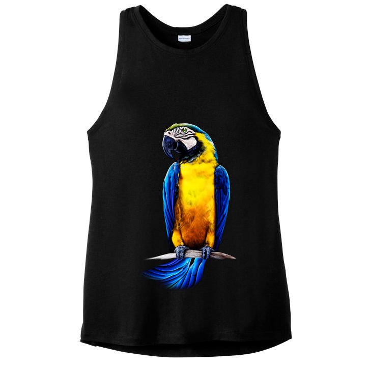 Parrot In Clouds Ladies PosiCharge Tri-Blend Wicking Tank