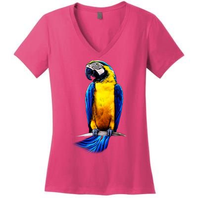 Parrot In Clouds Women's V-Neck T-Shirt