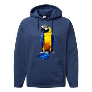 Parrot In Clouds Performance Fleece Hoodie