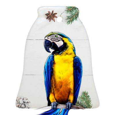 Parrot In Clouds Ceramic Bell Ornament