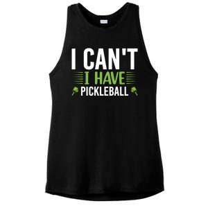 Pickleball I Can't I Have Pickleball Funny Pickleball Ladies PosiCharge Tri-Blend Wicking Tank