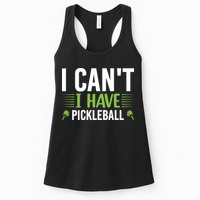 Pickleball I Can't I Have Pickleball Funny Pickleball Womens Tank Top