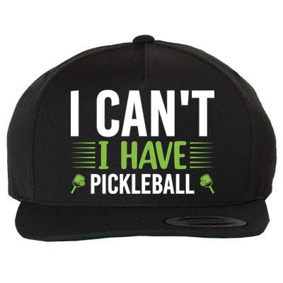 Pickleball I Can't I Have Pickleball Funny Pickleball Wool Snapback Cap