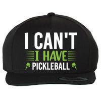 Pickleball I Can't I Have Pickleball Funny Pickleball Wool Snapback Cap