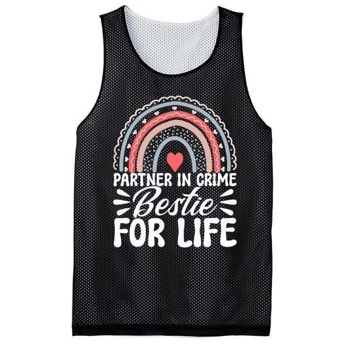 Partner In Crime Bestie For Life Bff Best Friends Bestie Mesh Reversible Basketball Jersey Tank