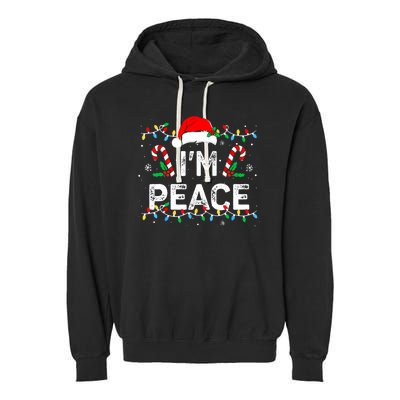 Peace I Come In Peace Couple Matching Ugly Christmas Sweater Garment-Dyed Fleece Hoodie