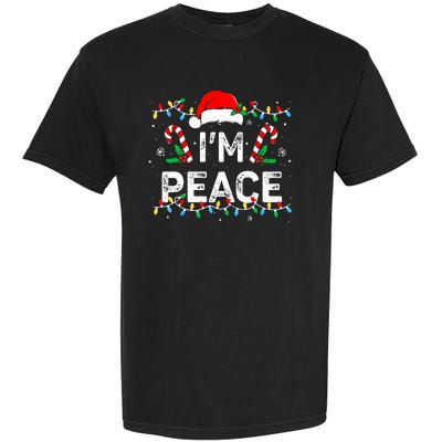 Peace I Come In Peace Couple Matching Ugly Christmas Sweater Garment-Dyed Heavyweight T-Shirt