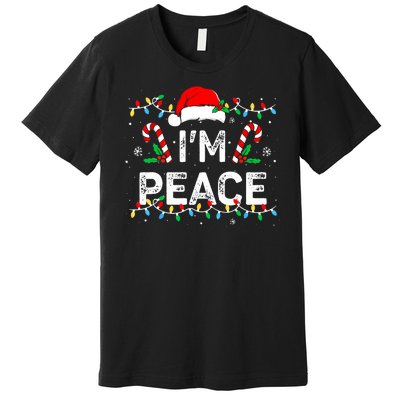 Peace I Come In Peace Couple Matching Ugly Christmas Sweater Premium T-Shirt