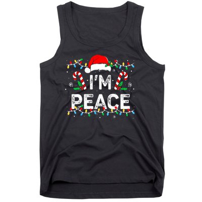 Peace I Come In Peace Couple Matching Ugly Christmas Sweater Tank Top