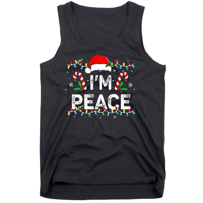 Peace I Come In Peace Couple Matching Ugly Christmas Sweater Tank Top