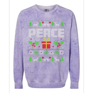 Peace I Come In Peace Couple Matching Ugly Christmas Colorblast Crewneck Sweatshirt