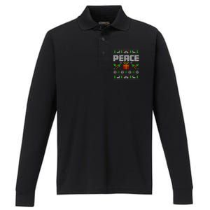 Peace I Come In Peace Couple Matching Ugly Christmas Performance Long Sleeve Polo