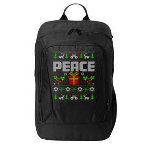 Peace I Come In Peace Couple Matching Ugly Christmas City Backpack