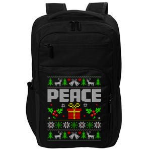 Peace I Come In Peace Couple Matching Ugly Christmas Impact Tech Backpack