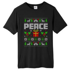 Peace I Come In Peace Couple Matching Ugly Christmas Tall Fusion ChromaSoft Performance T-Shirt