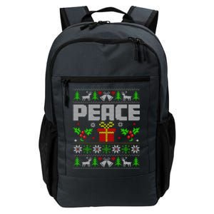 Peace I Come In Peace Couple Matching Ugly Christmas Daily Commute Backpack