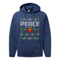 Peace I Come In Peace Couple Matching Ugly Christmas Performance Fleece Hoodie