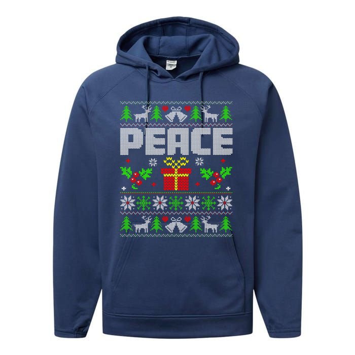 Peace I Come In Peace Couple Matching Ugly Christmas Performance Fleece Hoodie