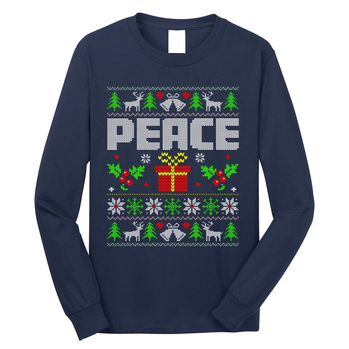 Peace I Come In Peace Couple Matching Ugly Christmas Long Sleeve Shirt