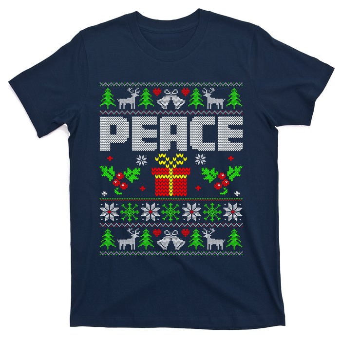 Peace I Come In Peace Couple Matching Ugly Christmas T-Shirt