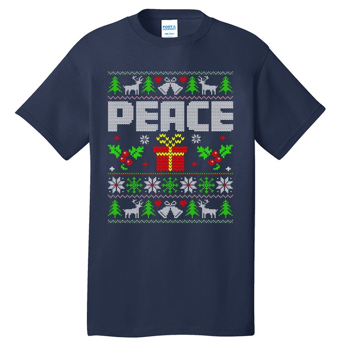 Peace I Come In Peace Couple Matching Ugly Christmas Tall T-Shirt