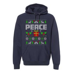 Peace I Come In Peace Couple Matching Ugly Christmas Premium Hoodie