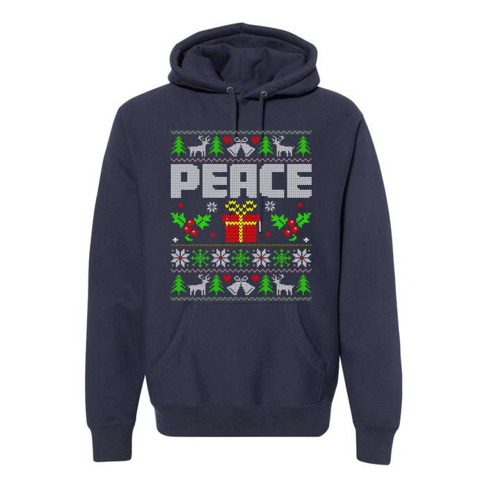 Peace I Come In Peace Couple Matching Ugly Christmas Premium Hoodie