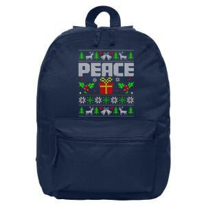 Peace I Come In Peace Couple Matching Ugly Christmas 16 in Basic Backpack