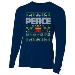 Peace I Come In Peace Couple Matching Ugly Christmas Cooling Performance Long Sleeve Crew