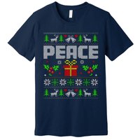 Peace I Come In Peace Couple Matching Ugly Christmas Premium T-Shirt