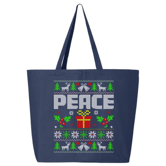 Peace I Come In Peace Couple Matching Ugly Christmas 25L Jumbo Tote