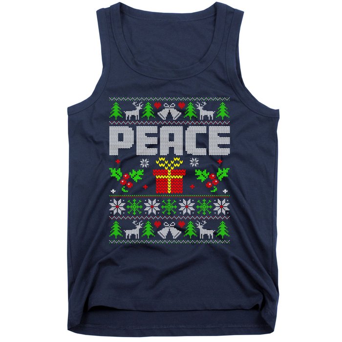 Peace I Come In Peace Couple Matching Ugly Christmas Tank Top