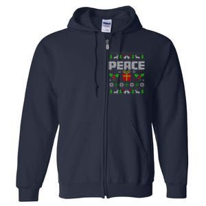 Peace I Come In Peace Couple Matching Ugly Christmas Full Zip Hoodie