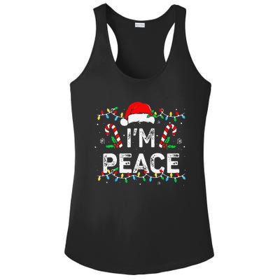 Peace I Come In Peace Couple Matching Ugly Christmas Sweater Ladies PosiCharge Competitor Racerback Tank