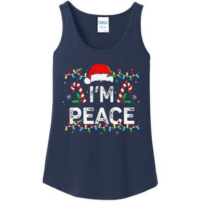 Peace I Come In Peace Couple Matching Ugly Christmas Sweater Ladies Essential Tank