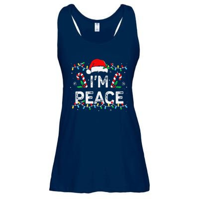 Peace I Come In Peace Couple Matching Ugly Christmas Sweater Ladies Essential Flowy Tank