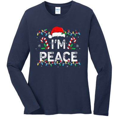 Peace I Come In Peace Couple Matching Ugly Christmas Sweater Ladies Long Sleeve Shirt