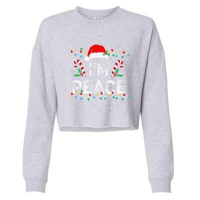 Peace I Come In Peace Couple Matching Ugly Christmas Sweater Cropped Pullover Crew