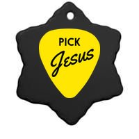 Pick Jesus Ceramic Star Ornament