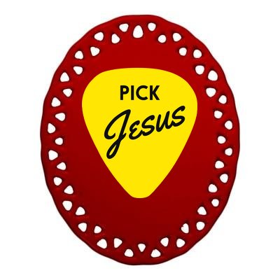 Pick Jesus Ceramic Oval Ornament