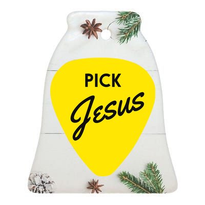 Pick Jesus Ceramic Bell Ornament