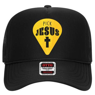 Pick Jesus Christian  High Crown Mesh Back Trucker Hat