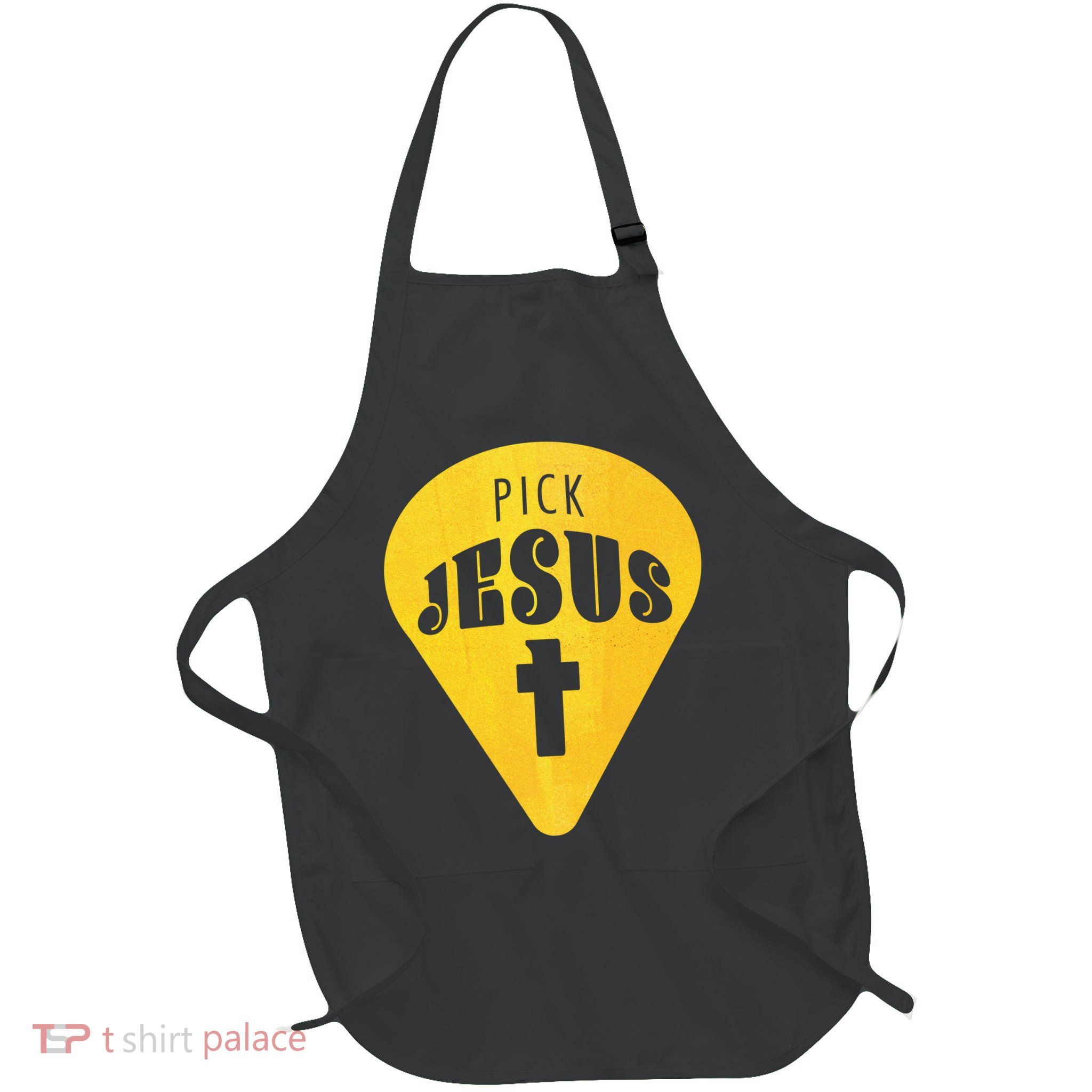 Pick Jesus Christian  Full-Length Apron With Pockets