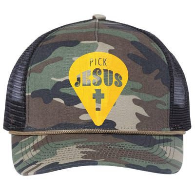 Pick Jesus Christian  Retro Rope Trucker Hat Cap