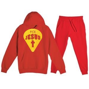 Pick Jesus Christian  Premium Hooded Sweatsuit Set