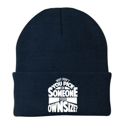 Pick On Someone Your Own Size Knit Cap Winter Beanie