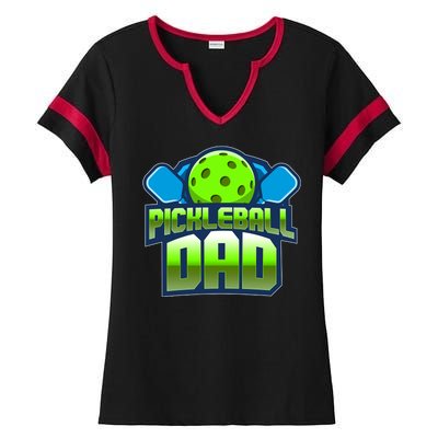 Pickleball Dad Ladies Halftime Notch Neck Tee