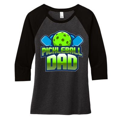 Pickleball Dad Women's Tri-Blend 3/4-Sleeve Raglan Shirt