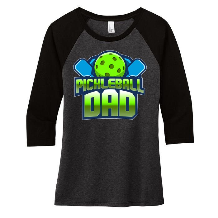 Pickleball Dad Women's Tri-Blend 3/4-Sleeve Raglan Shirt