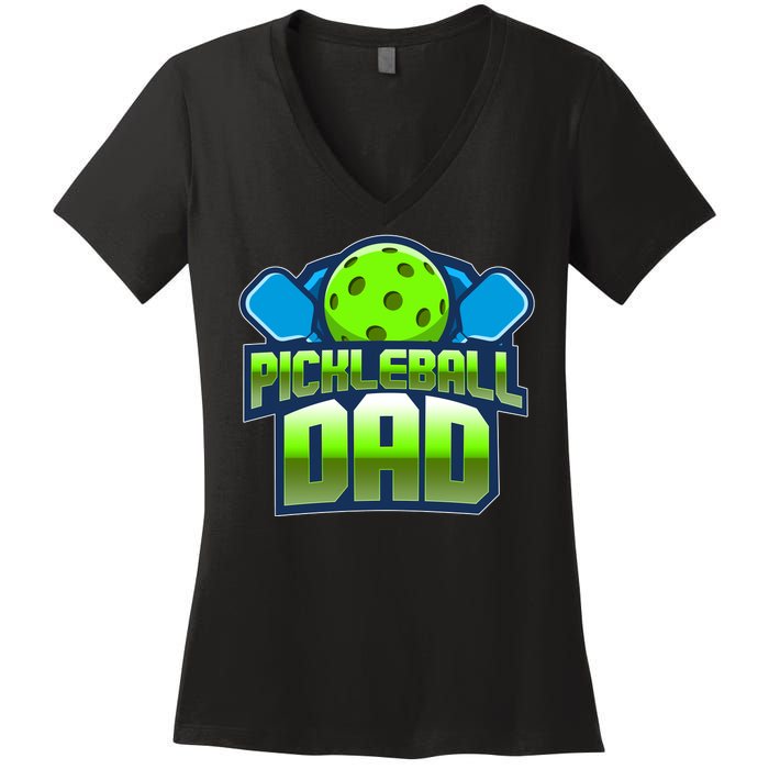 Pickleball Dad Women's V-Neck T-Shirt